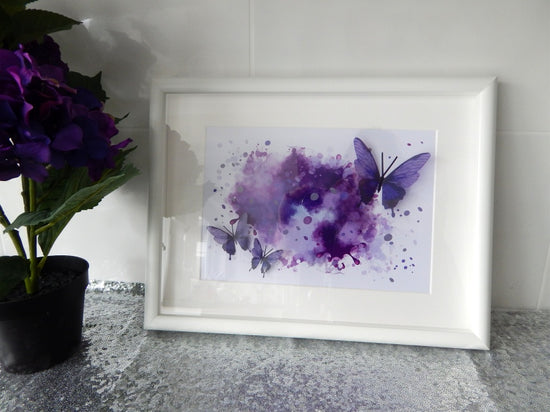 Purple 3d butterflies picture