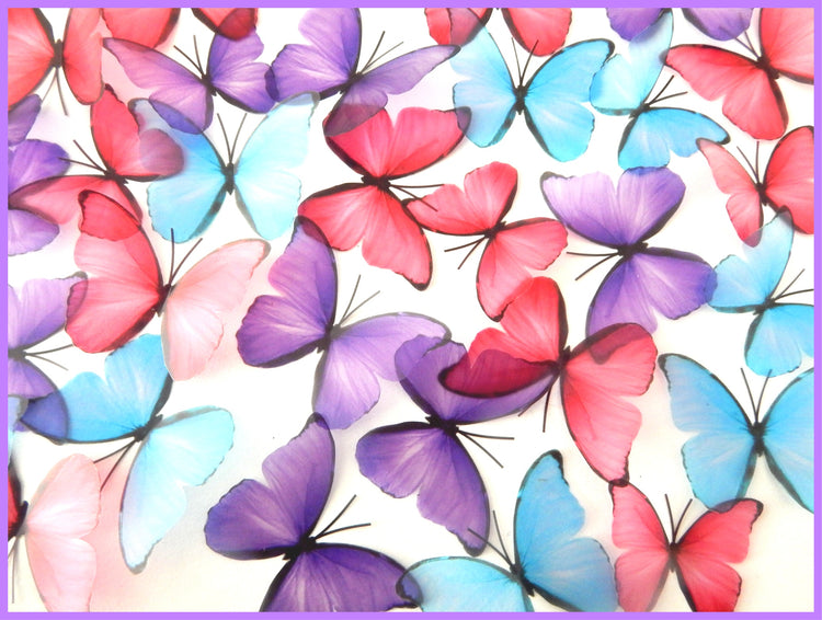 Purple, pink and blue butterflies,embellishments, wall decor wall art stickers, pretty butterflies for home