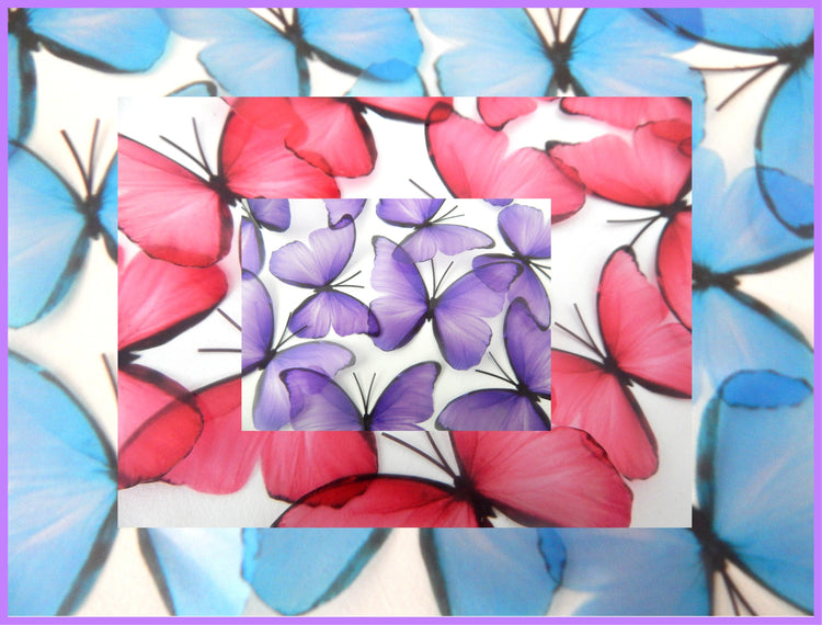 Purple, pink and blue butterflies,embellishments, wall decor wall art stickers, pretty butterflies for home