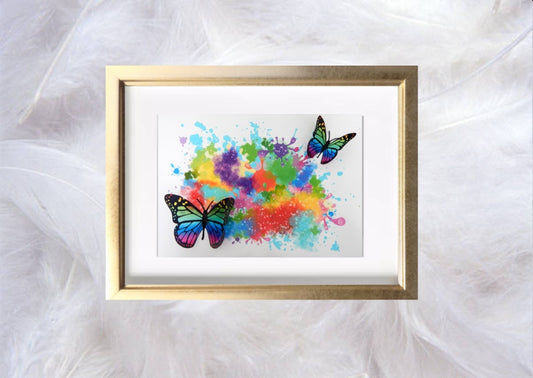 Rainbow 3d butterfly picture