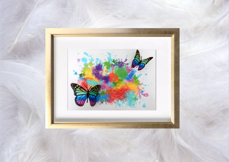 Rainbow 3d butterfly picture