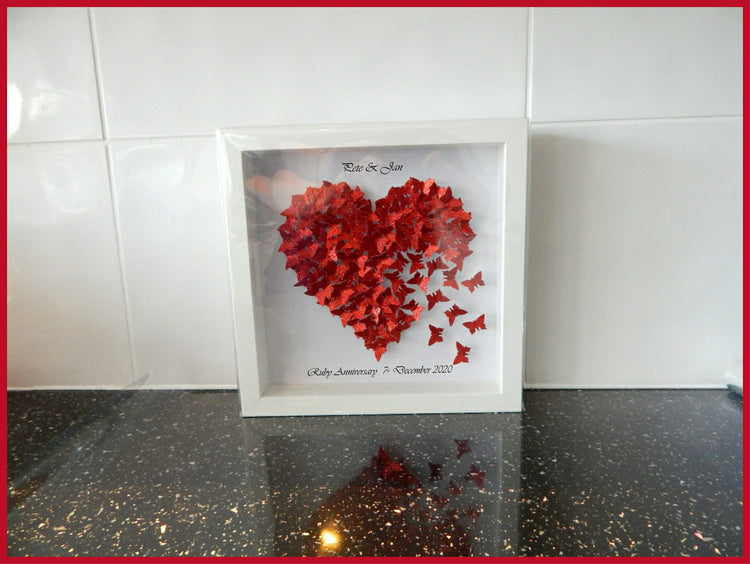 Ruby Anniversary picture, Wedding day ideas, Red heart picture unique hand crafted