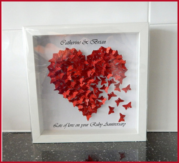 Ruby Anniversary picture, Wedding day ideas, Red heart picture unique hand crafted
