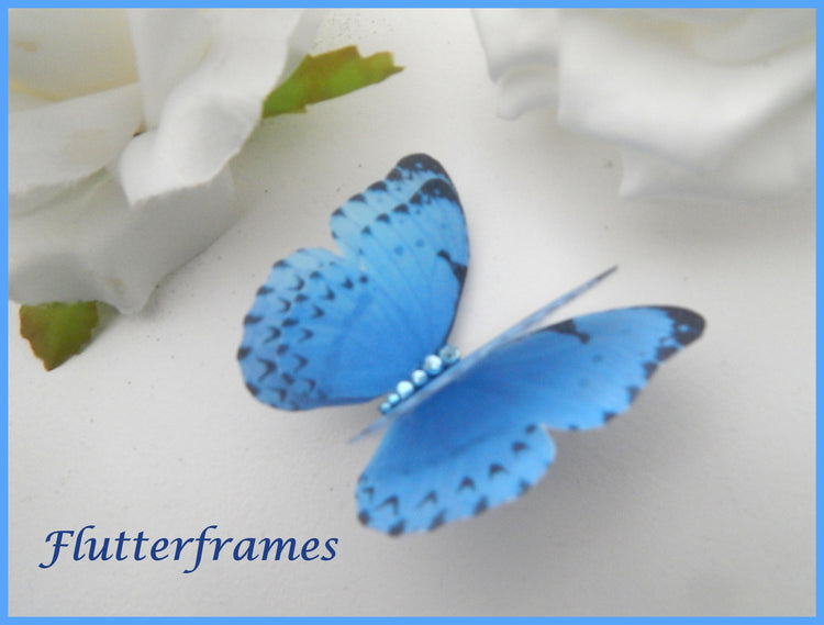 Fabric blue Butterflies,hair accessory, and made butterfly hair clip,  butterflies