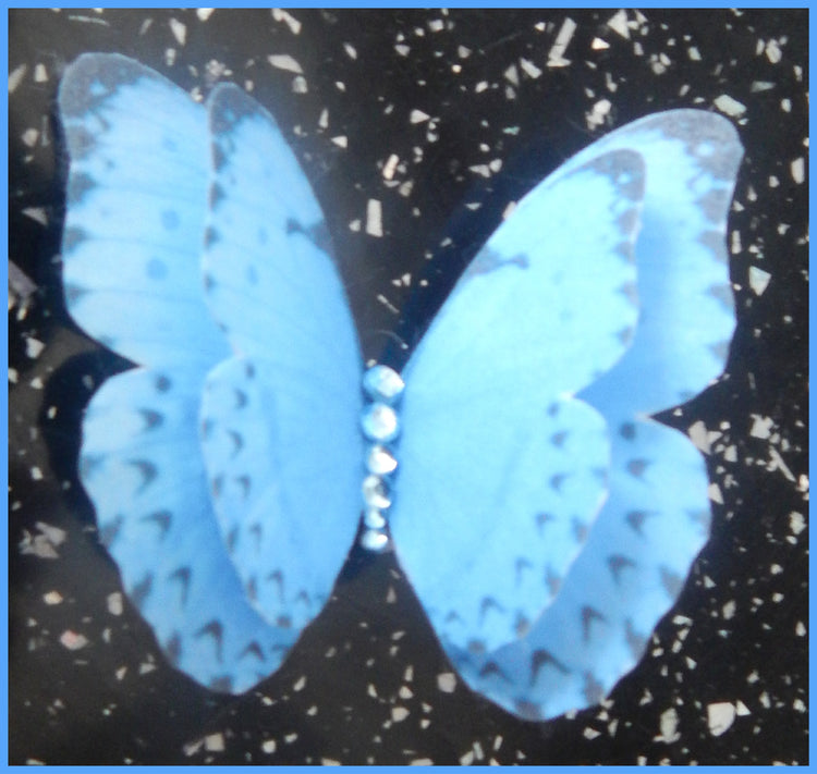 Fabric blue Butterflies,hair accessory, and made butterfly hair clip, butterflies