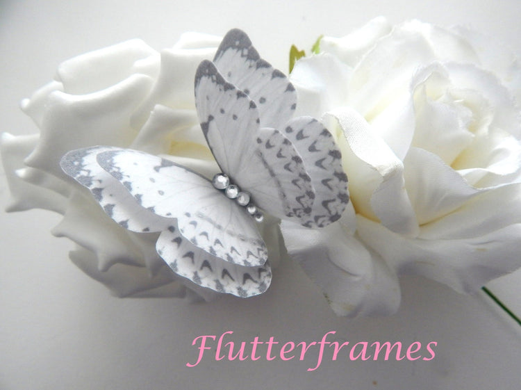 white pretty 3d butterfly stickers