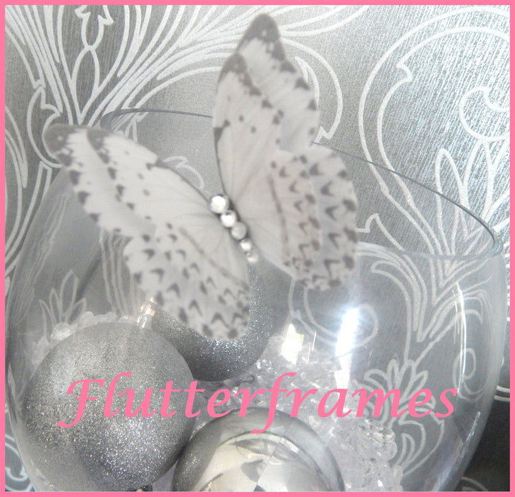 white pretty 3d butterfly 3d stickers
