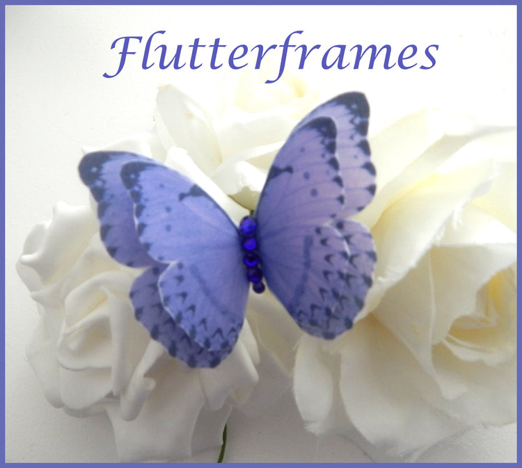 lilac silk butterfly hair accessory