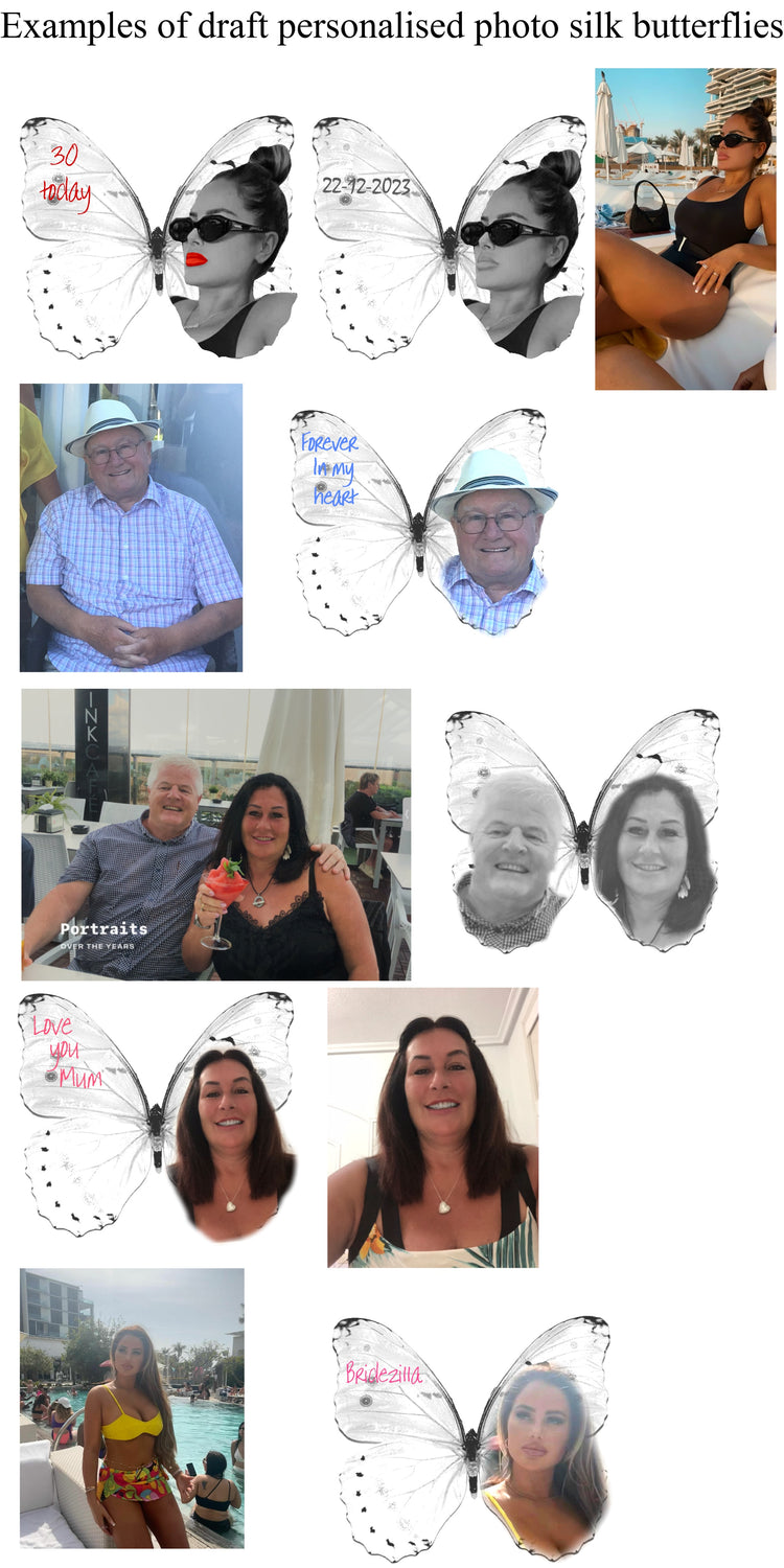 Personalised photo Butterflies,hair accessory, and made butterfly hair clip, butterflies