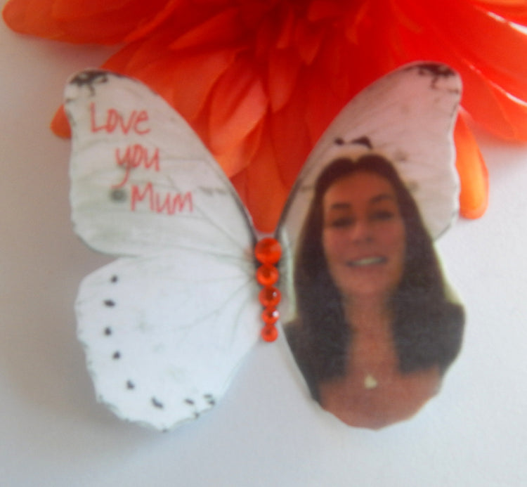 Personalised photo Butterflies,hair accessory, and made butterfly hair clip, butterflies