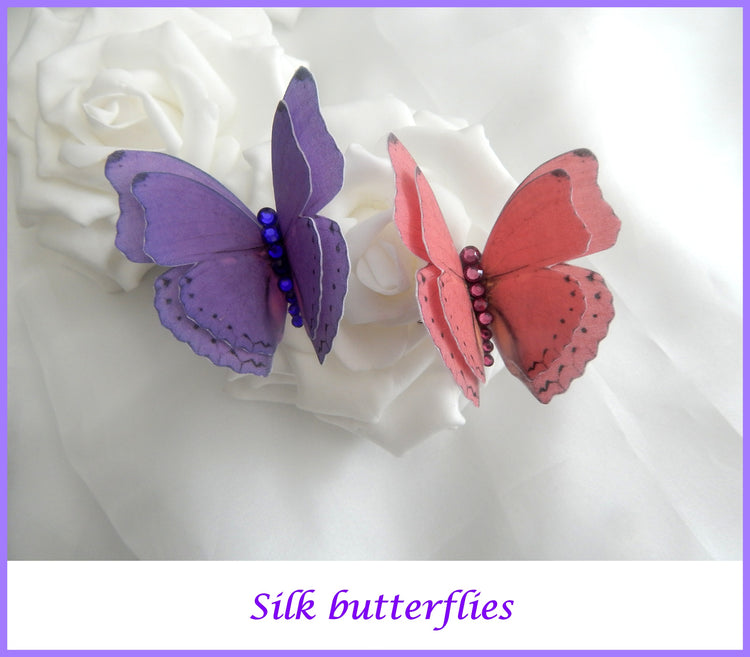 Butterflies, wedding party, prom, hair accessories ,handmade butterflies in various colours