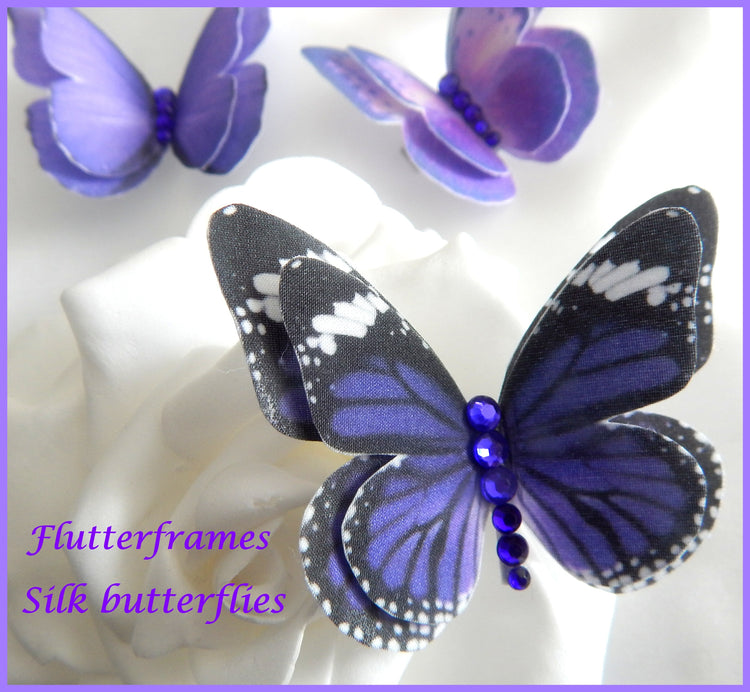 Purple Butterflies, wedding party, prom, hair accessories ,handmade  butterflies. pretty