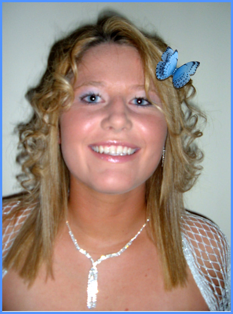 Something blue bridal silk hair clip