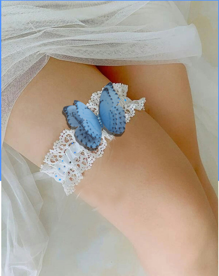 Something blue bridal garter accessory