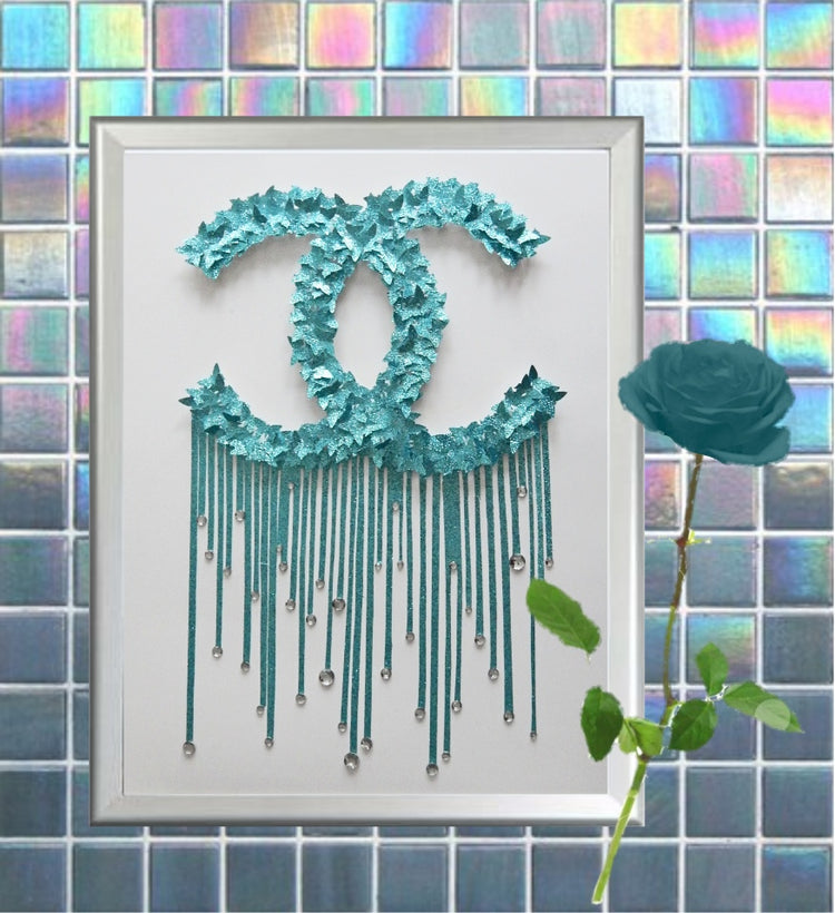 Personalized initial picture lady, 3d butterfly picture. Your own initials. Unique