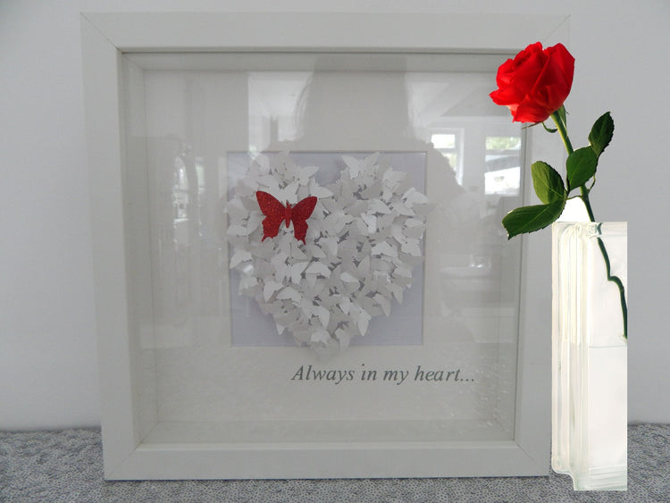 White Butterfly heart picture