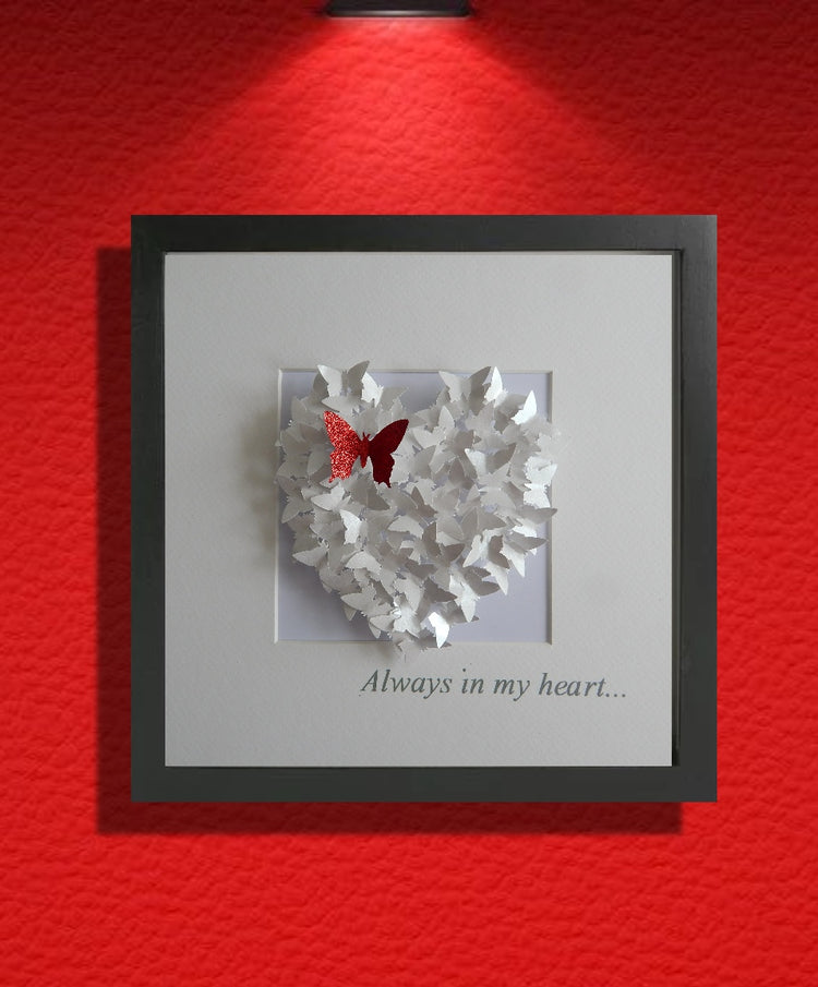 White Butterfly heart picture