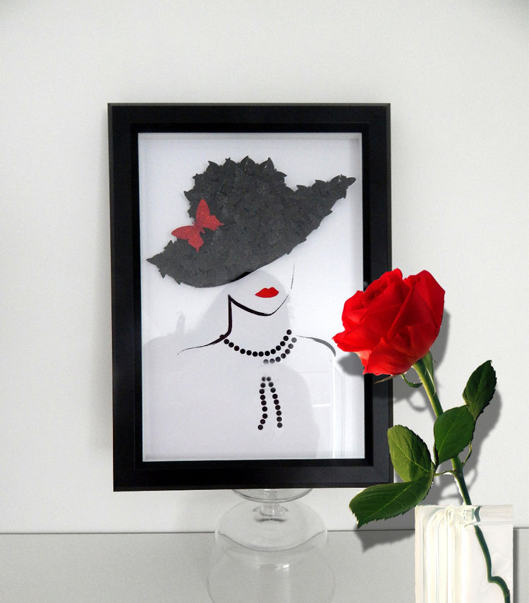 Elegant Fashion Statement piece,Initial 3d personalised butterfly picture