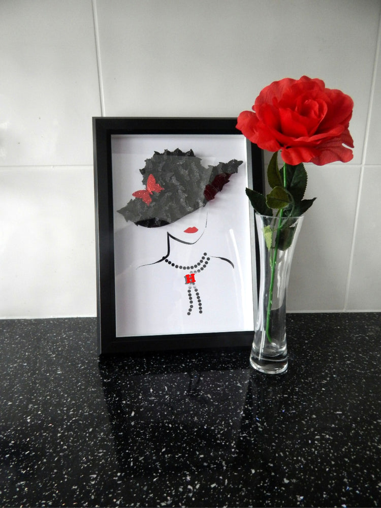 Elegant Fashion Statement piece,Initial 3d personalised butterfly picture