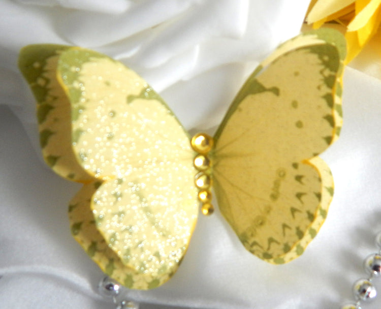Beautiful yellow Butterflies decor, double layered stunning, stickers butterflies