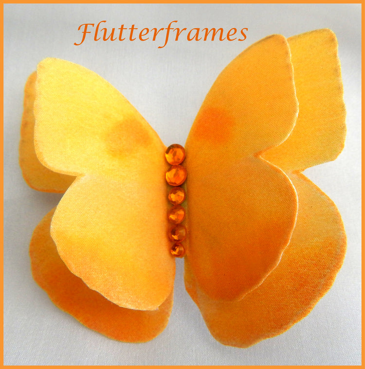 Hand crafted yellow butterfly silk weddign