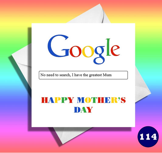 Mother's day card, google, no need to search, I have the greatest mum