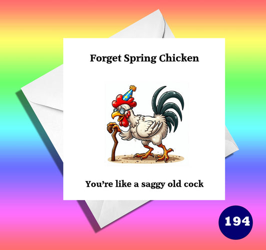 Funny Birthday Card, saggy old c*ck, Personalised Rude Birthday Card, For Friend, dad, son, brother, cousin