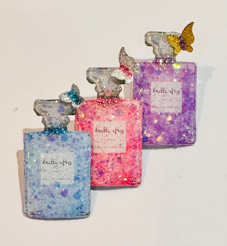 Perfume bottle enamel pin, magnet, 3d sticker, brooch or hairclip