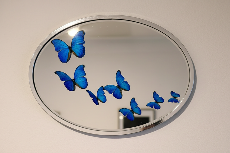 blue handmade butterfly wall decor