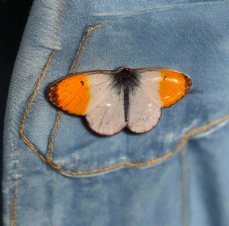 Clouded Yellow Butterfly enamel Pin | British Butterfly Enamel Brooch | Gift of Nature Gift