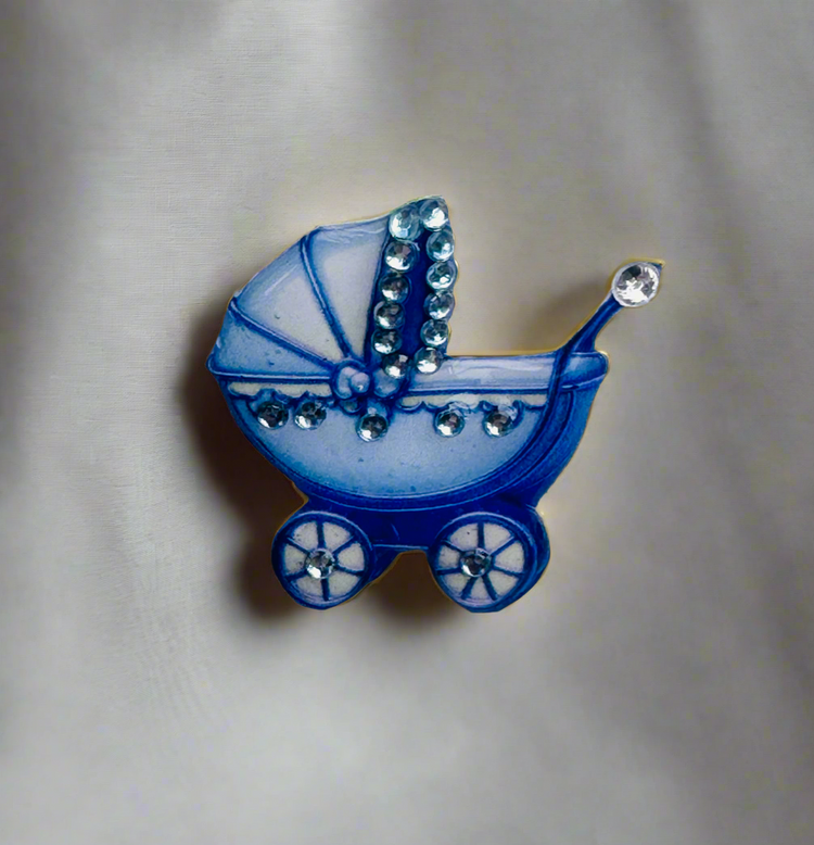Pram pin. Sparkle enamel pin- congratulations on your pregnancy in pink or blue To Remind You How Fabulous You Are, Mini Enamel Pin