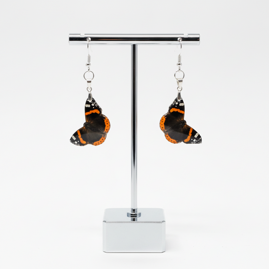 Red Admiral handmade tin butterfly earrings