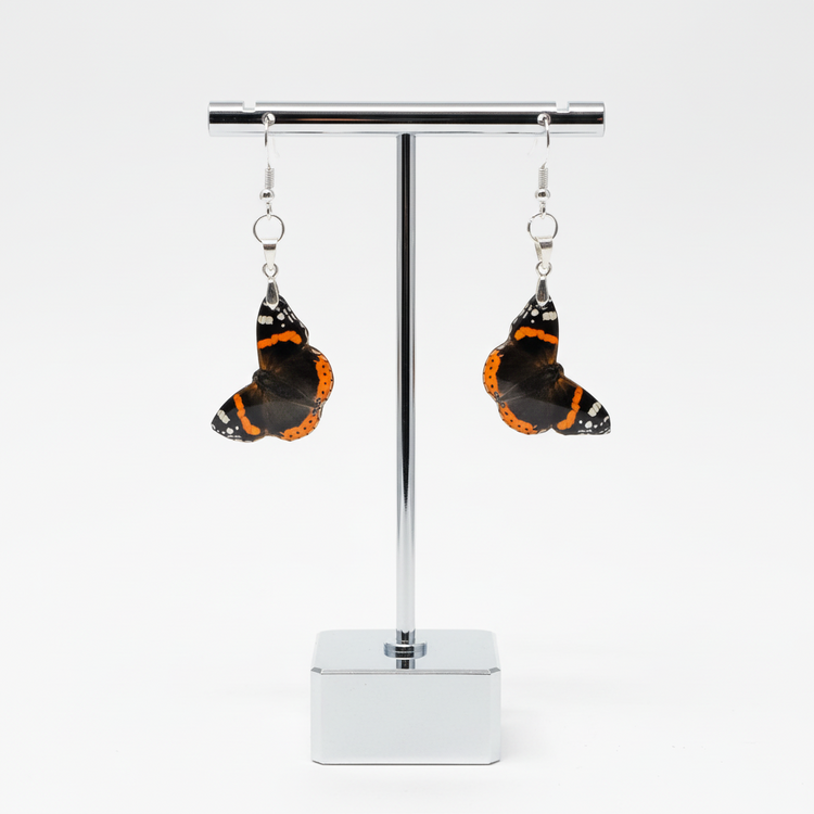 Red Admiral handmade tin butterfly earrings
