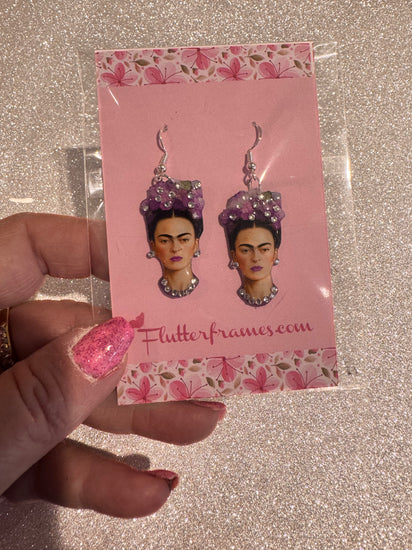 Freida Kahlo drop earrings with diamantes