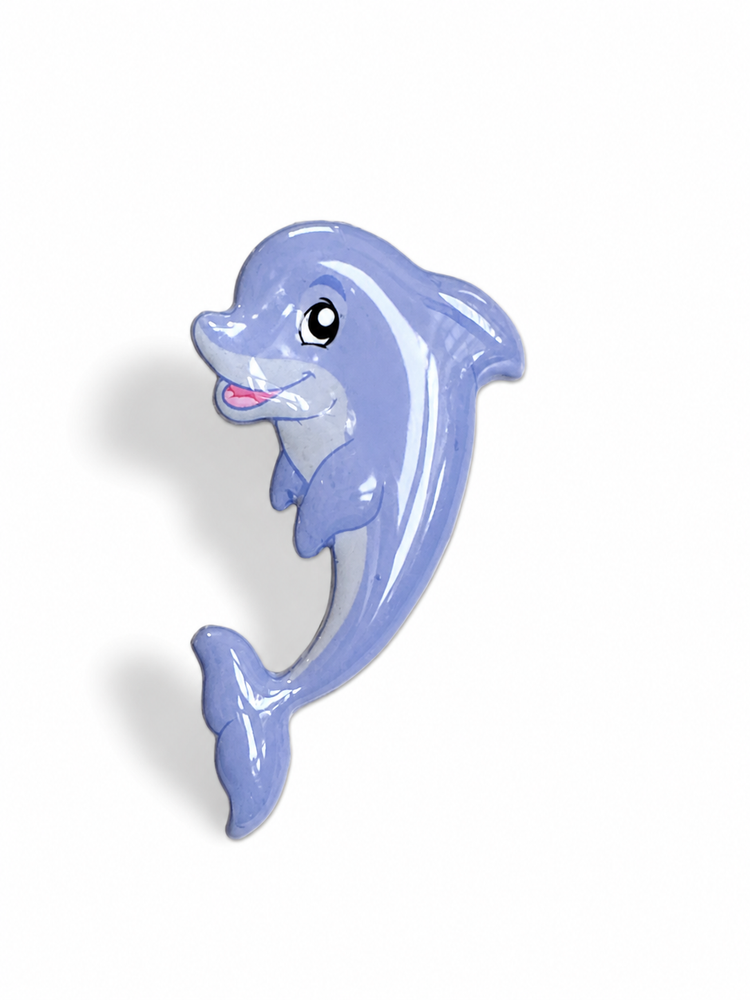Blue dolphin enamel pin