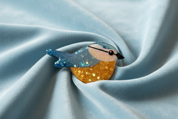 Bluetit Pin brooch blue