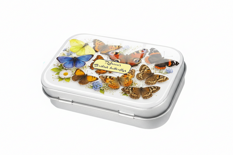 Personalised British Butterfly Gift Tin – Set  of butterflies