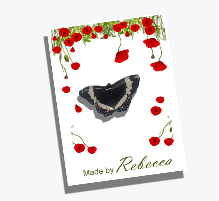 Purple Emperor  butterfly enamel pin made from recycled tin cans