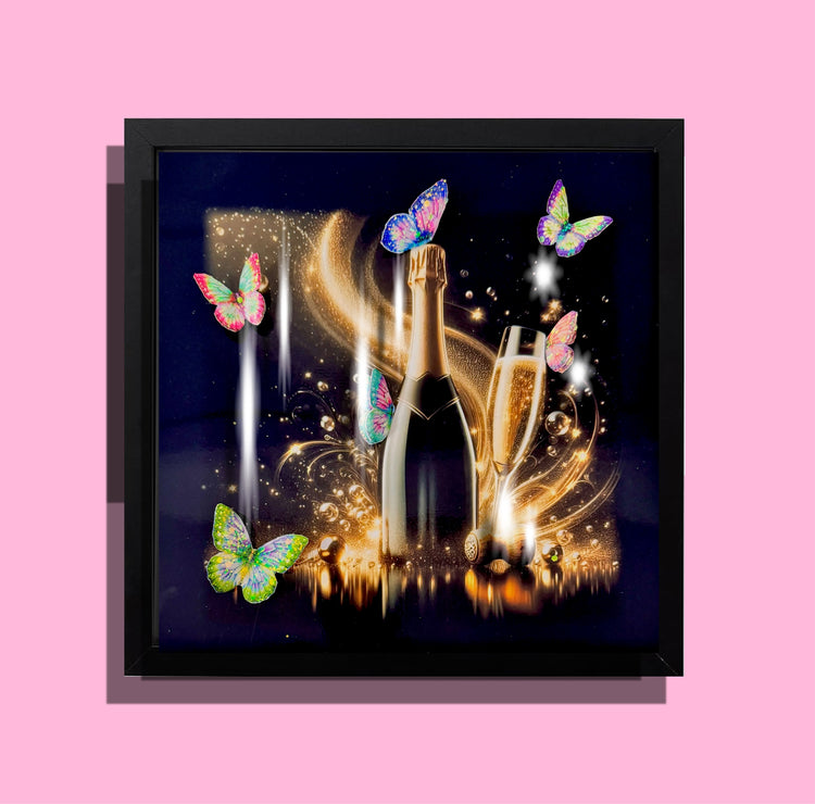  Champagne bottle  modern Colourful glitzy 3d picture