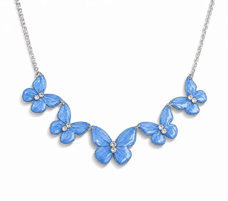 Butterfly handmade jewellery. Necklace and large stud earrings. Completely unique statement pieces