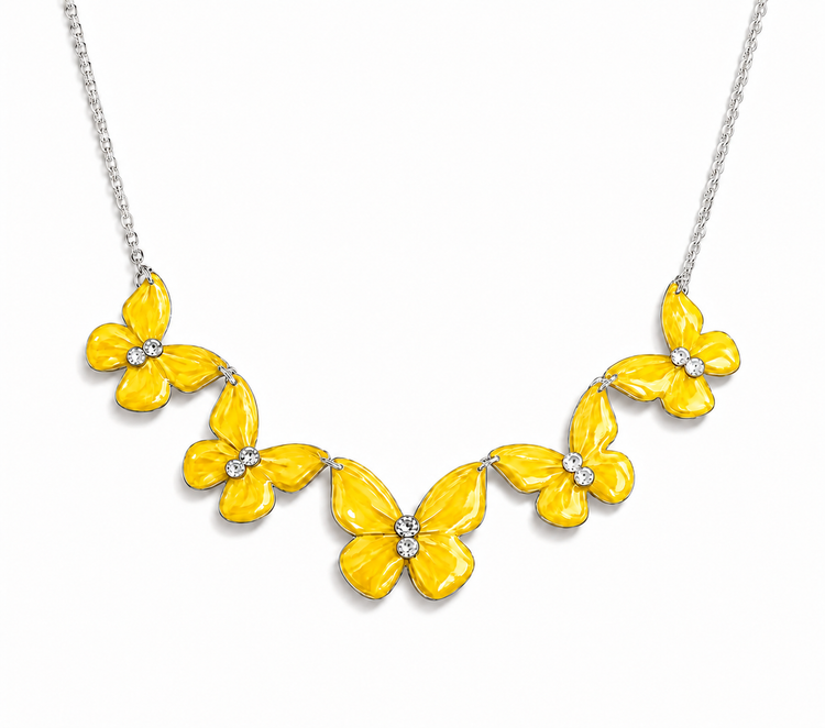 Butterfly handmade jewellery. Necklace and large stud earrings. Completely unique statement pieces