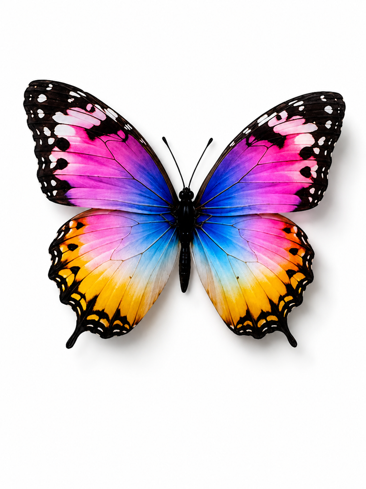 Set of Colourful butterflies . Handcrafted