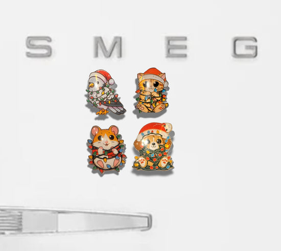 cute Christmas animal, pet fridge magnets

