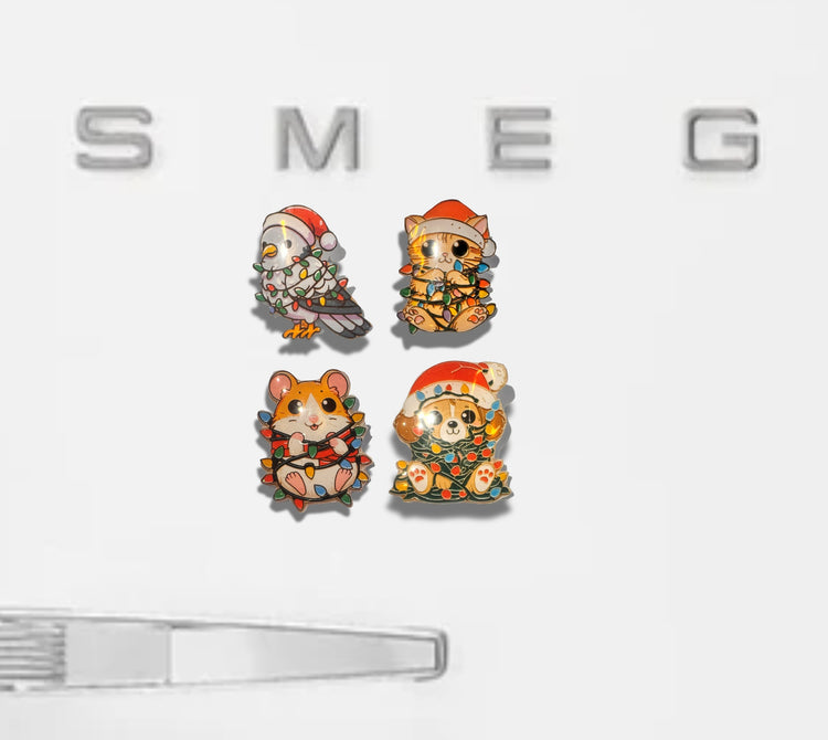 cute Christmas animal, pet fridge magnets

