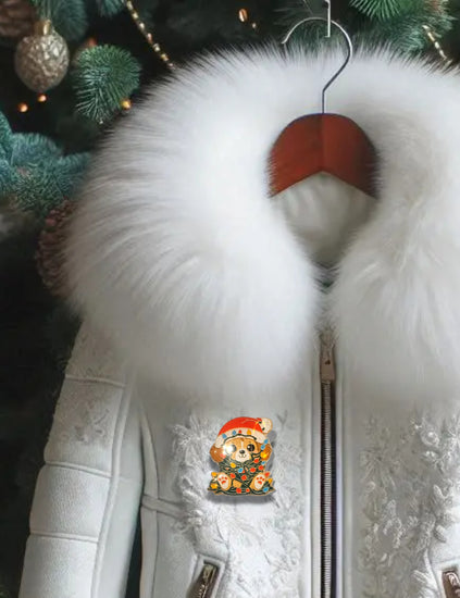 Christmas cute dog pin or magnet


