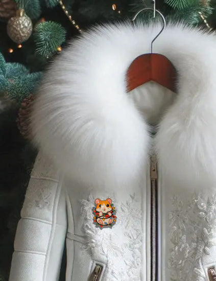 Christmas cute hamster pin or magnet

