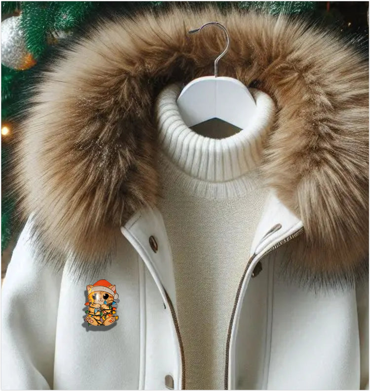 Christmas cat dog pin or magnet

