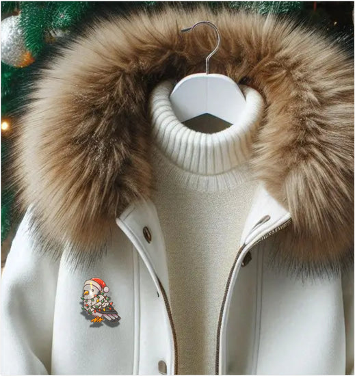 Christmas pigeon enamel pin or magnet handmade from tin cans