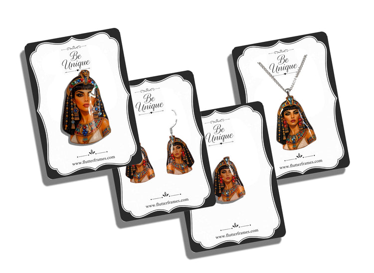 Cleopatra jewellery set , includes; earrings, necklace, pin and brooch