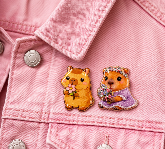 Cute Capybara enamel Pin.